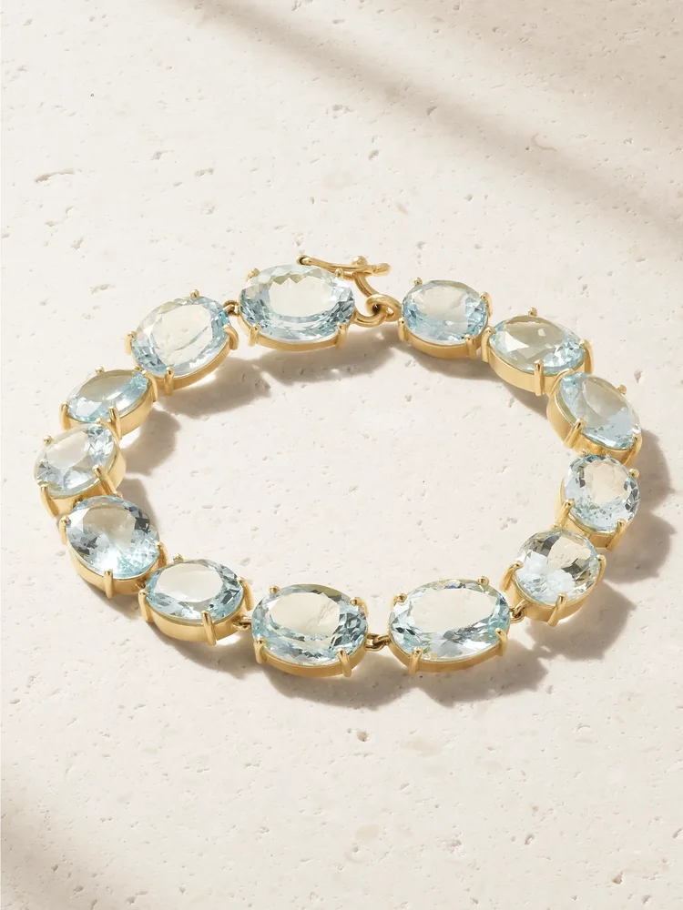 Gemmy Gem 18-karat gold aquamarine bracelet
