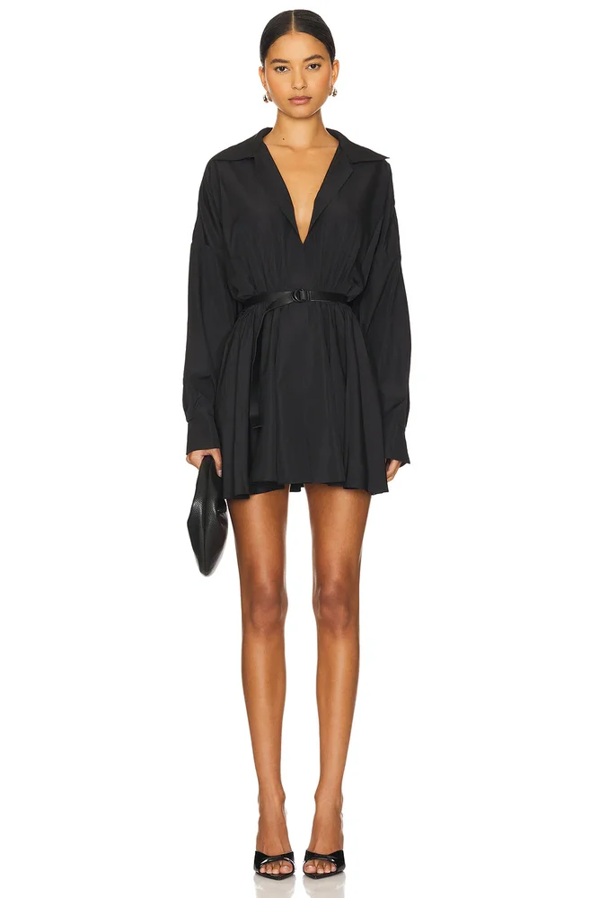 Oversized Shirt Flared Mini Dress