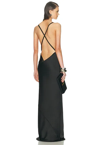 Cross Back Bias Gown