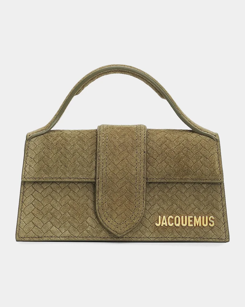 The Bambino Herringbone Suede Top-Handle Bag