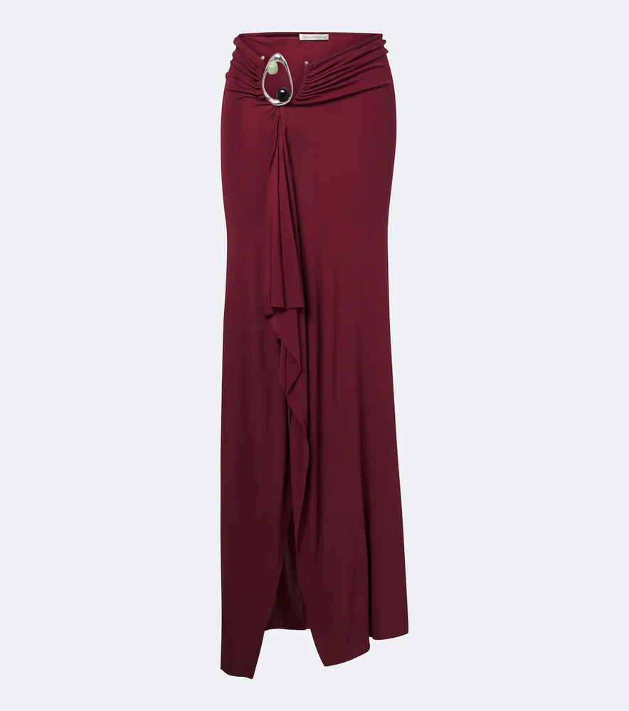 Orica Crystal gathered jersey maxi skirt
