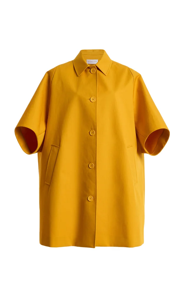 Button-Down Cotton Raincoat