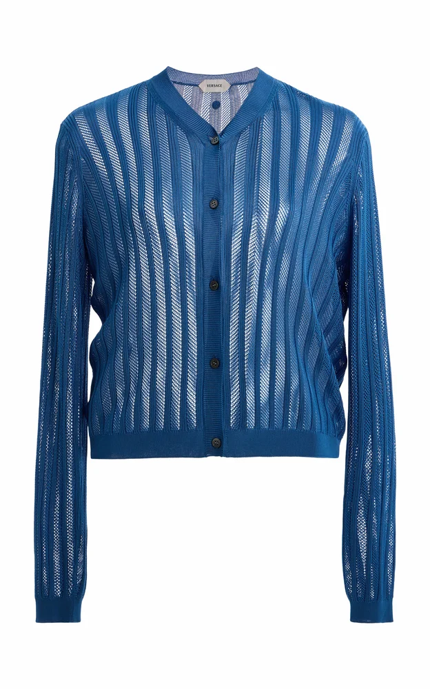 Knitted Mesh Ribbed Sweater