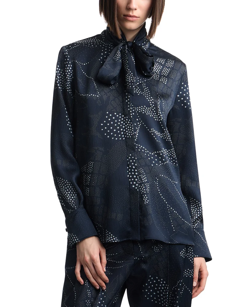 Tie Neck Creponne Blouse