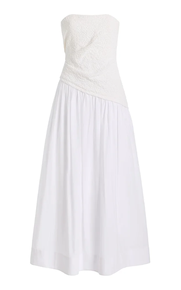Nia Strapless Cotton Midi Dress