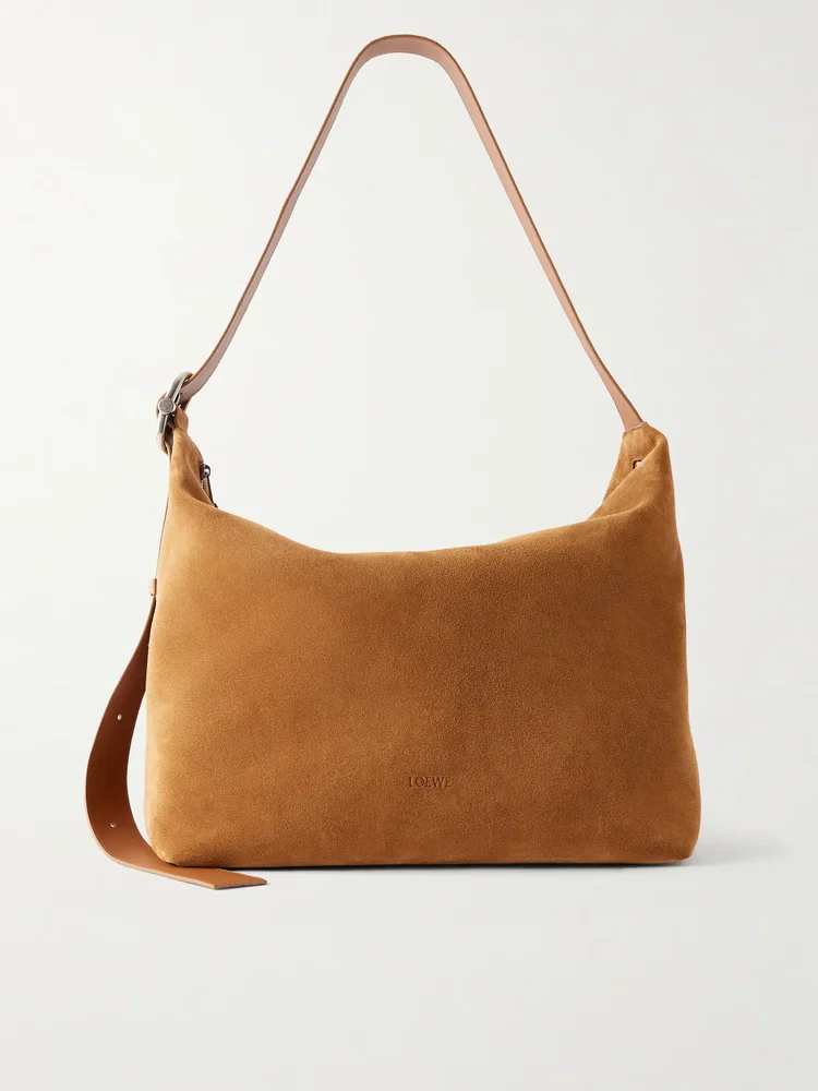 loop large suede shoulder bag