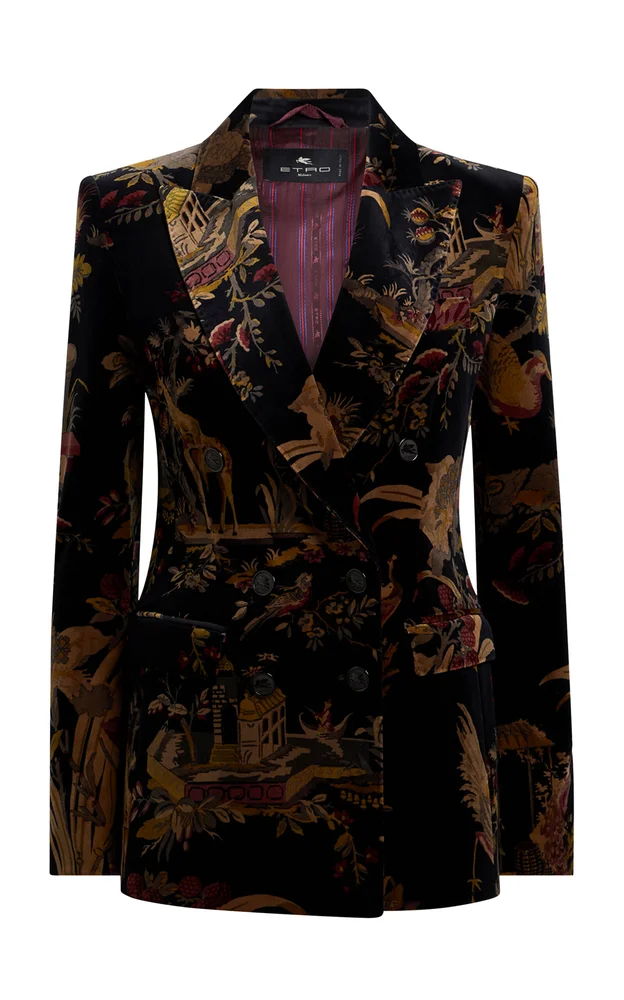 Double-Breasted Velvet Jacket