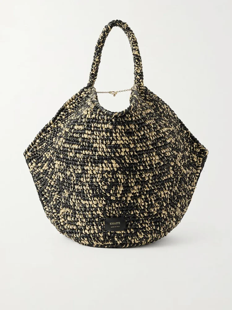 lotus medium two tone woven tote