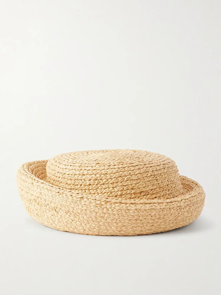 Laura woven raffia pillbox hat