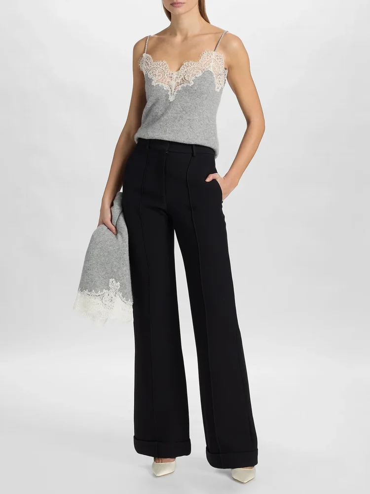 Beatrix Lace-Trim Cashmere Knit Cami