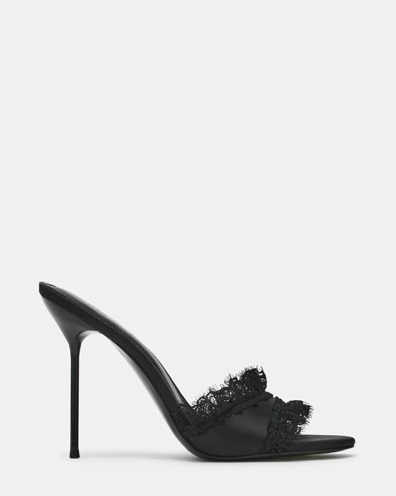 Davina Black Satin Lace