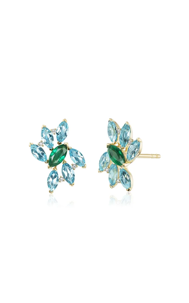 Pollack 18K Yellow Gold Multi-Stone Stud Earrings