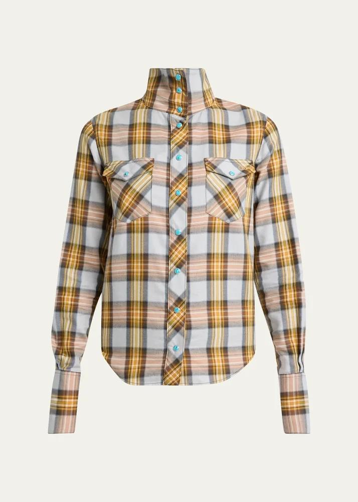 Checked Cotton-Blend Shirt