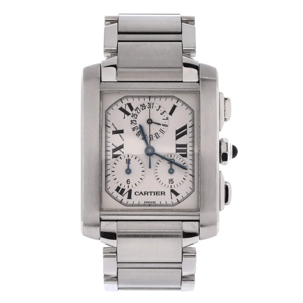 Pre-Owned Tank Francaise Chronoflex Chronograph Quartz Watch Stainless Steel 28