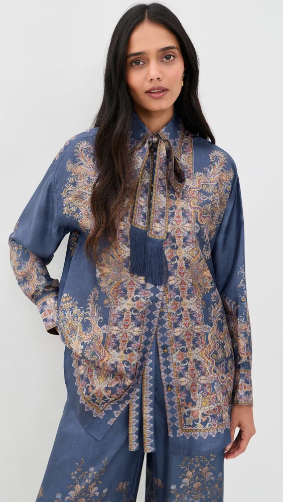 Valiant Relaxed Silk Button Down Shirt