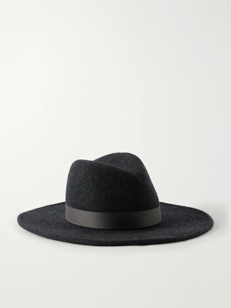 Jeanne satin-trimmed wool and cotton-blend felt hat