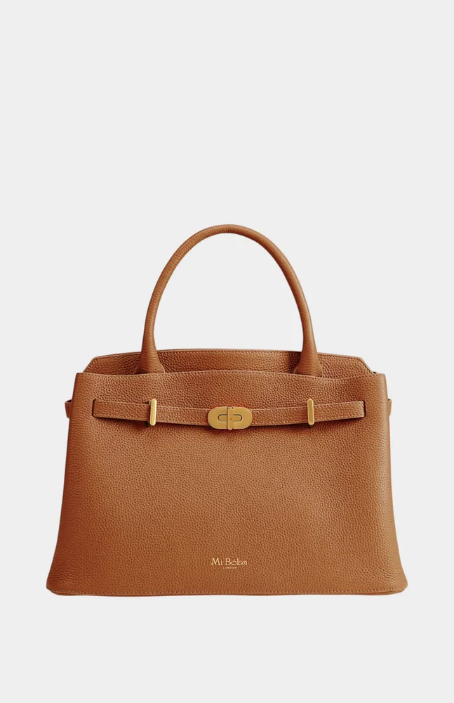 Kensington Genuine Pebble Leather Top Handle Bag
