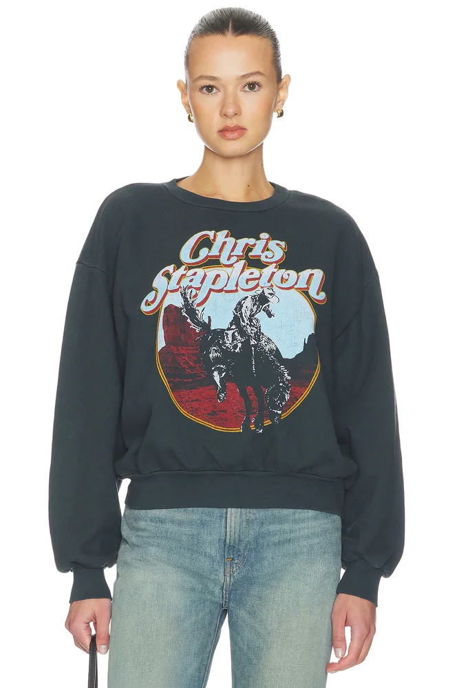 Chris Stapelton Horse Oversized Crew Sweatshirt