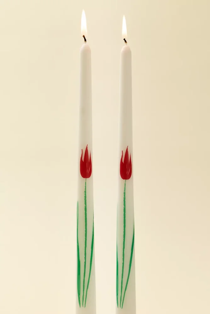 Wax Sealed Rose Taper Candle Set