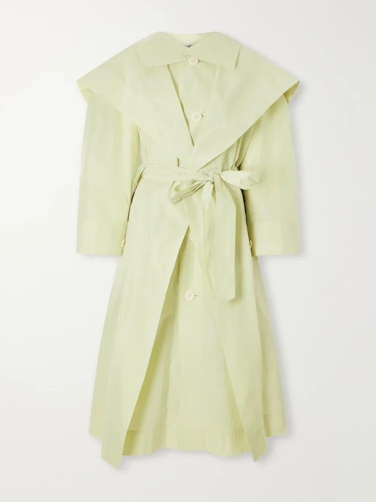 Correlation belted shell trench coat