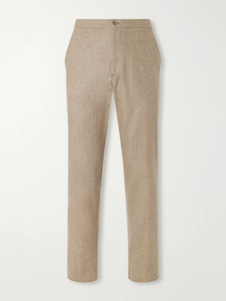 Straight-Leg Virgin Wool-Flannel Suit Trousers