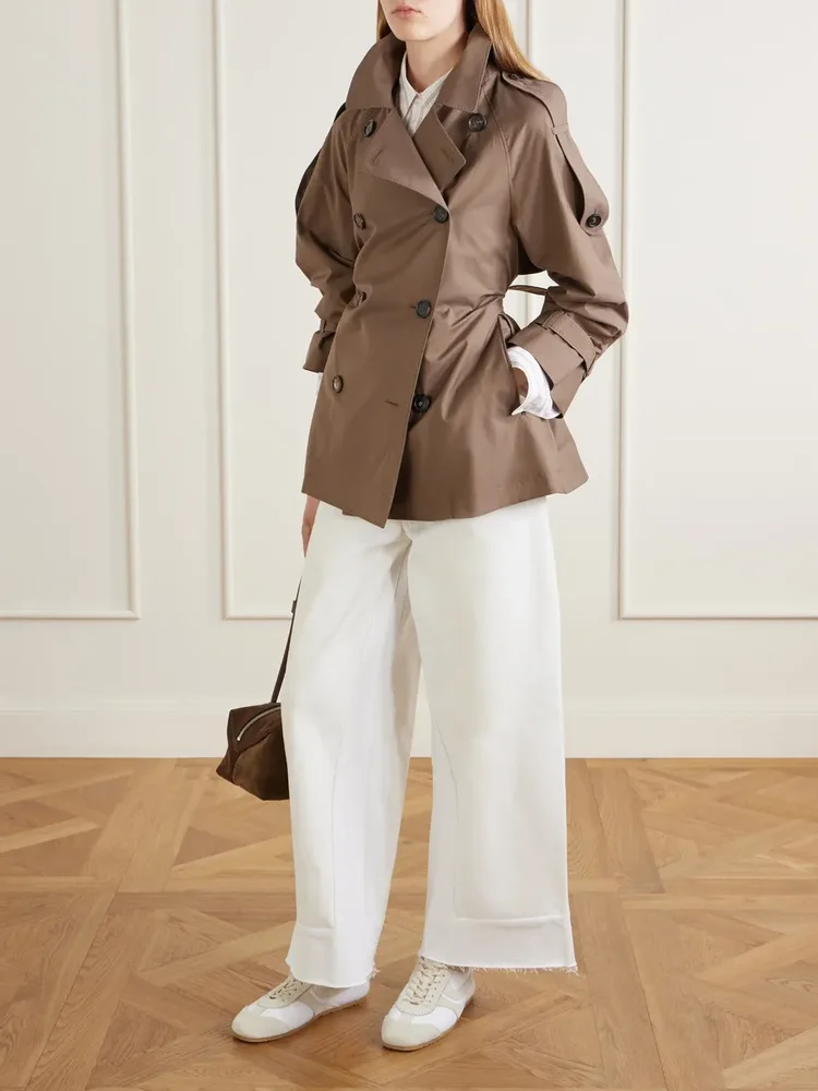 Caroline double-breasted cotton-blend twill trench coat