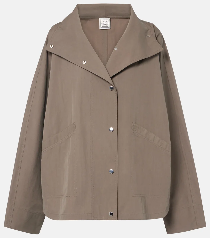 Oversized cotton-blend jacket