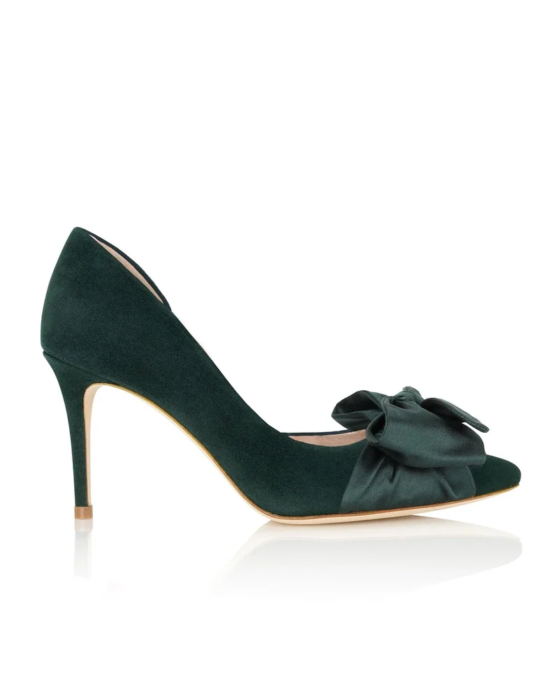 Florence Greenery Suede Mid Heel