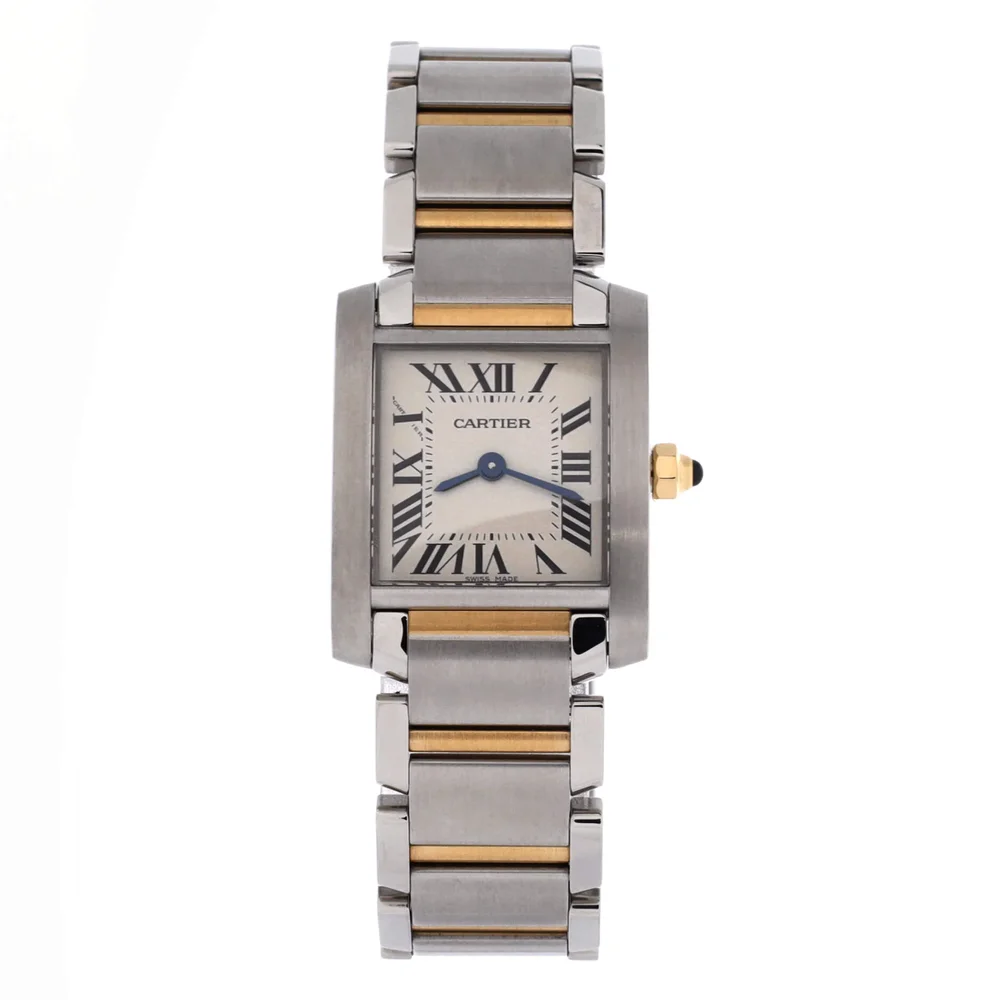 Pre-Owned Tank Francaise Quartz Watch Stainless Steel and Yellow Gold 20