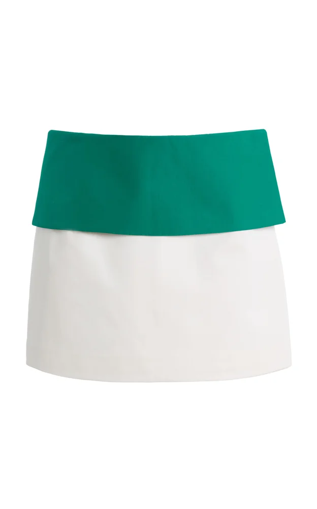 Fold-Over Crepe Mini Skirt