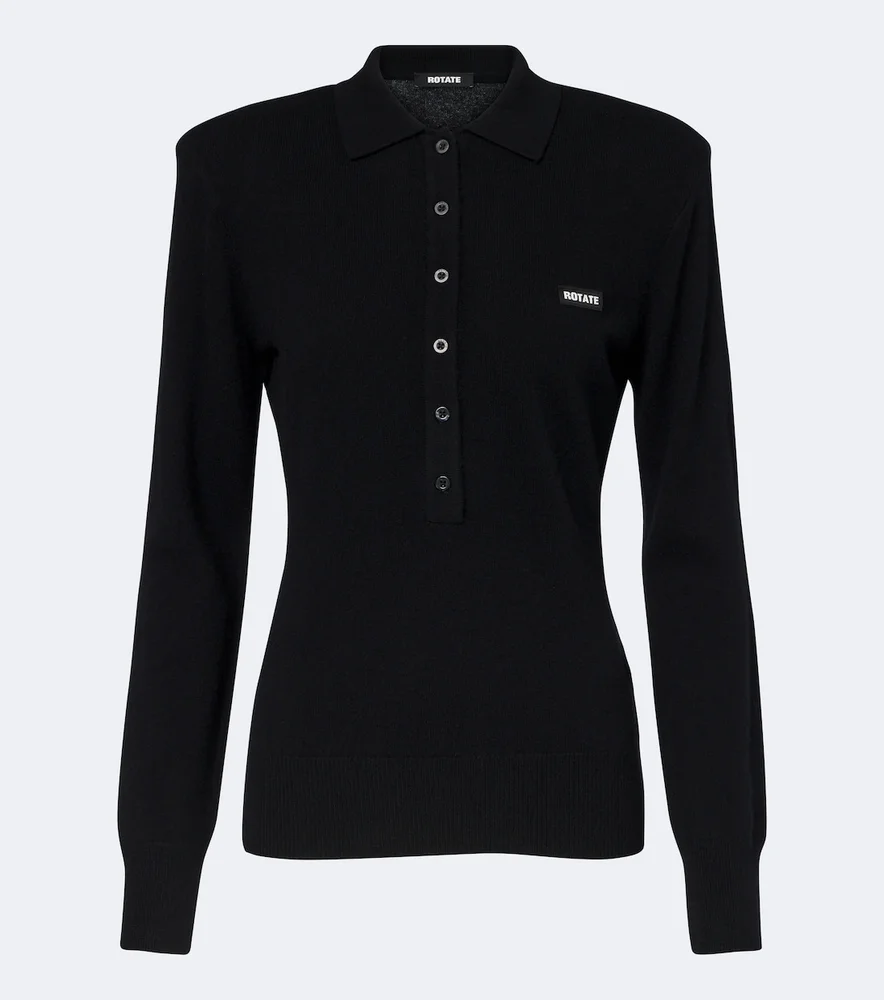 Wool and cashmere polo sweater