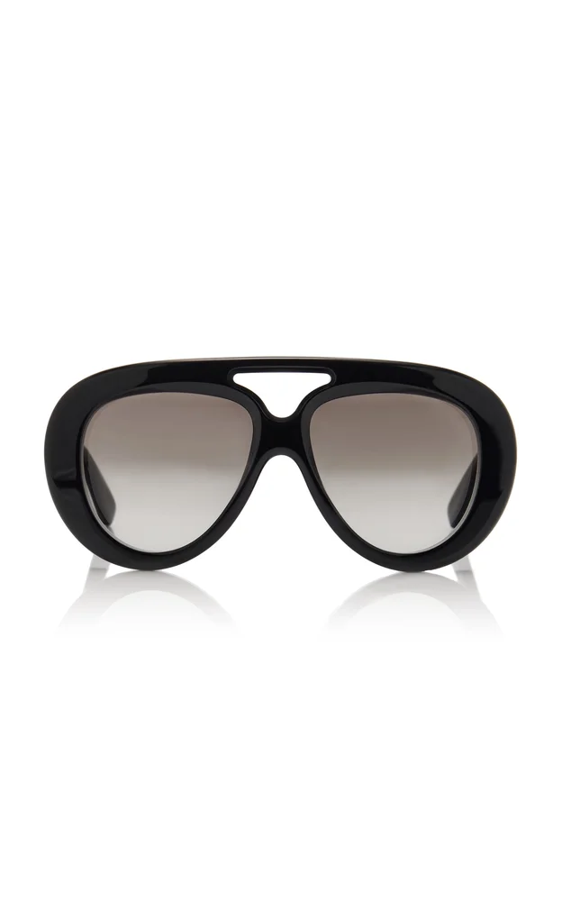 Curvy Oversized Aviator-Frame Acetate Sunglasses
