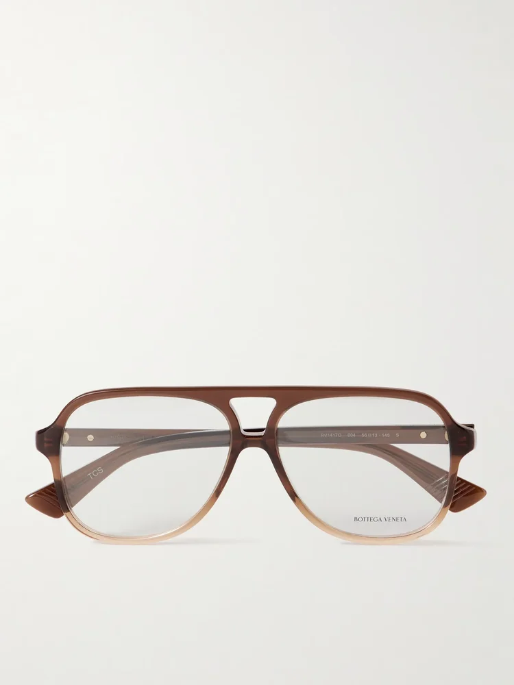 Ribbon aviator-style acetate optical glasses