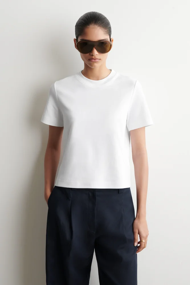 Cut-Out Longline T-Shirt in Dusty Pink