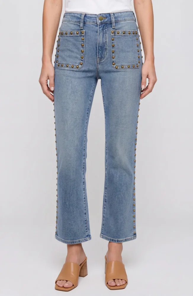 HANNAH CROP FLARE WITH STUDS
