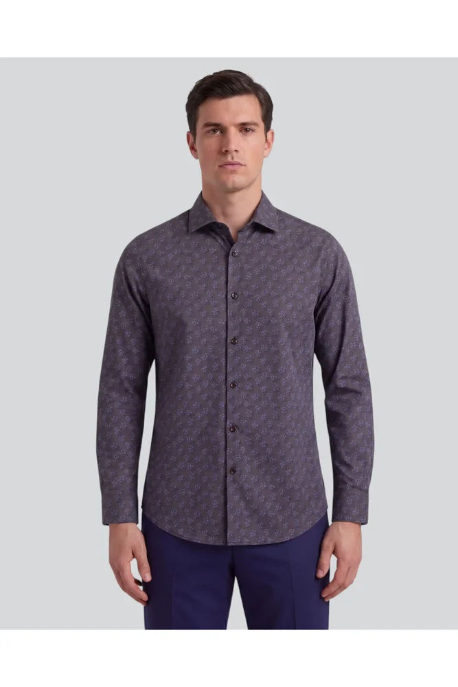 Vienna Floral Mens Printed Cotton Long-sleeve Shirt