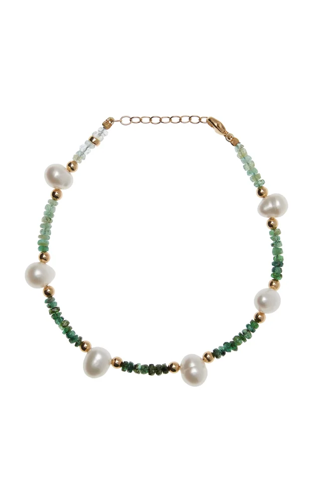 The Arizona 14K Yellow Gold Emerald, Pearl Bracelet
