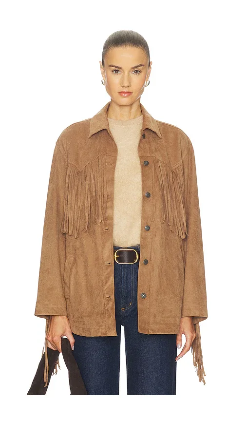 x REVOLVE Fringe Out Faux Suede Shacket