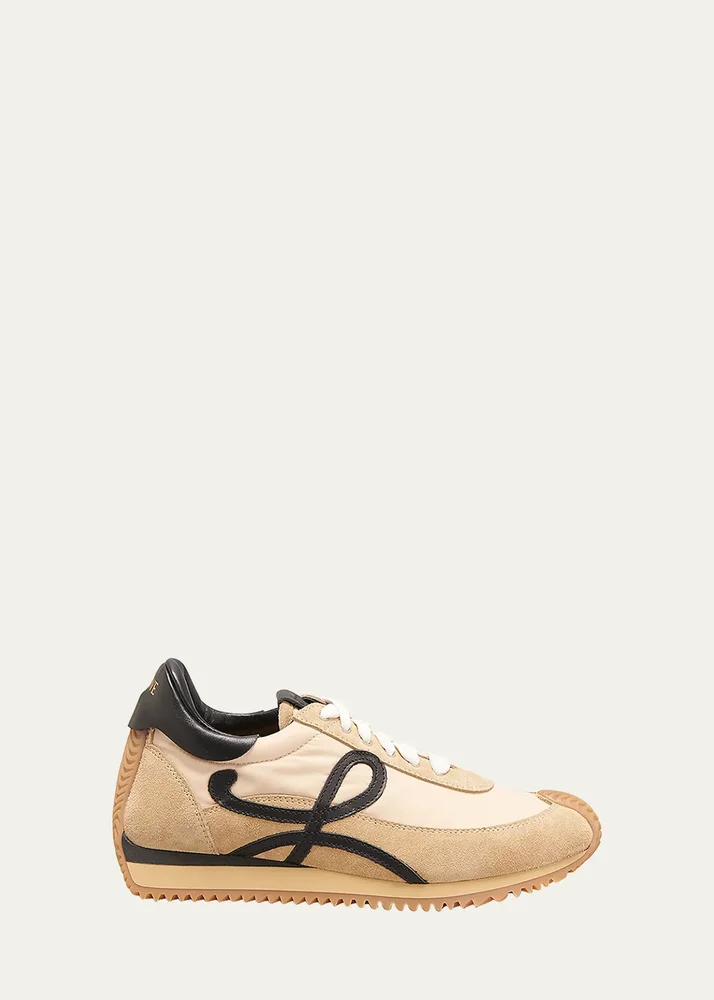 Flow Runner Suede and Leather Sneakers