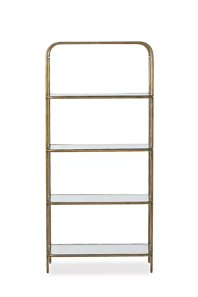 Swinton Etagere Aged Brass Bookcase