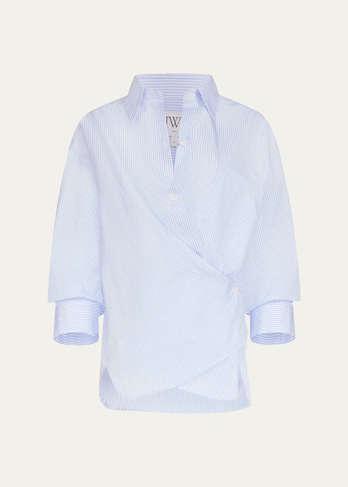 Newest Earl Striped Asymmetric Button-Front Shirt