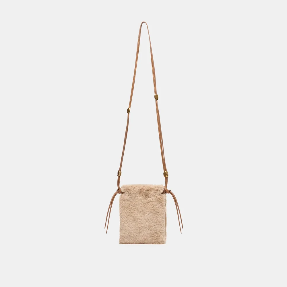 LYRIK CROSSBODY MID BROWN FAUX FUR