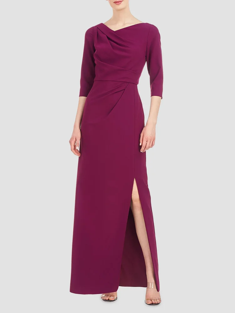 Margerite Pleated Column Gown