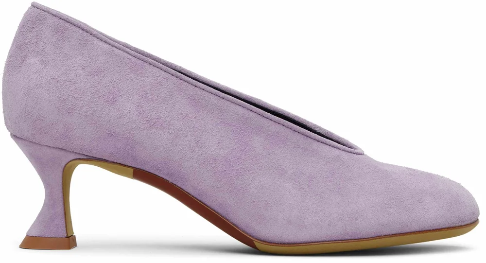 Purple Duck Suede Heels