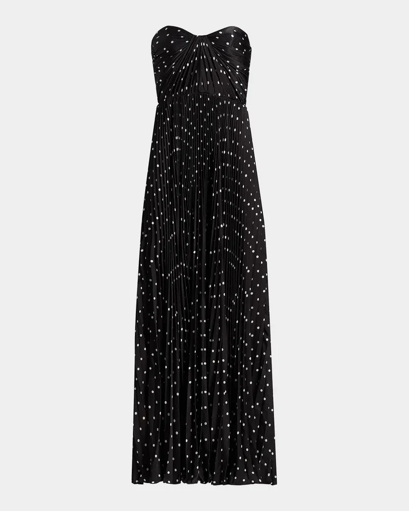Margot Satin Polka Dot Strapless Gown