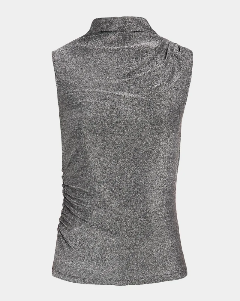 Mylie Metallic Mock-Neck Tank Top