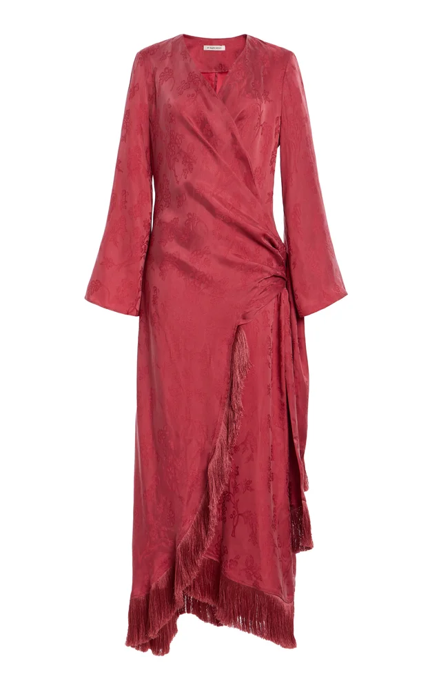 Kaitlyn Fringed Cupro-Blend Maxi Dress