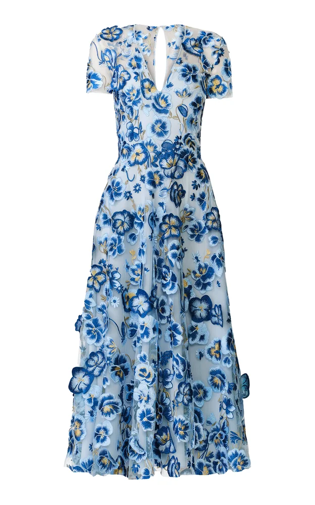 Floral Lace Cocktail Midi Dress