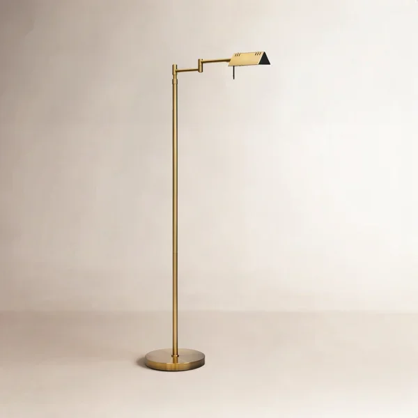 Urick 55" Dimmable Adjustable Height Floor Lamp - Antique Brass
