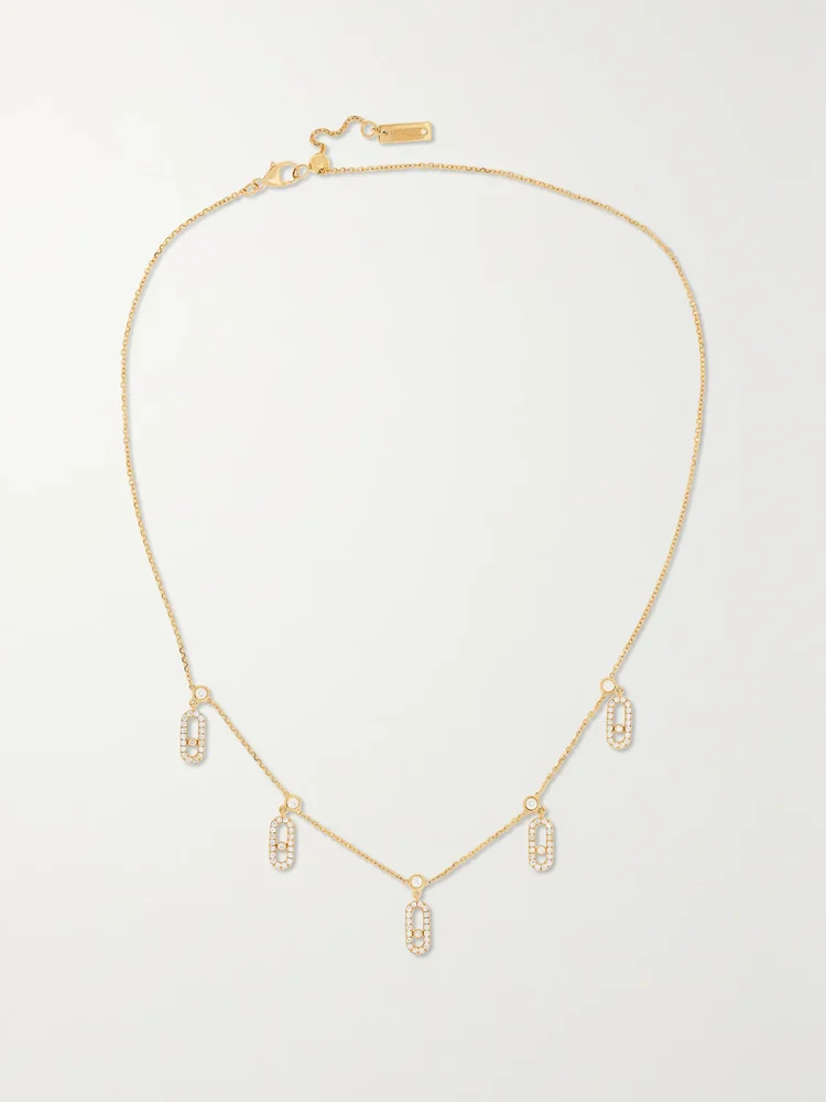 Move Uno Tassel 18-karat gold diamond necklace